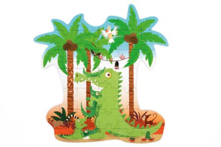 Scratch - Puzzel 36pcs: CONTOUR PUZZEL/KROKODIL 49x47.4x0.25cm, in vormendoos 28.7x22.3x6.5cm, 3+