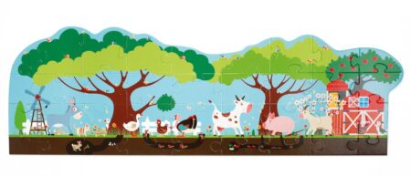 Scratch - Puzzel 36pcs: VLOERPUZZEL/BOERDERIJ 100x33cm, in doos diam.26xH12cm, 3+