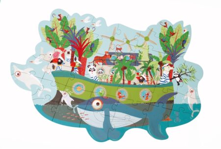Scratch - Puzzel 40pcs: CONTOUR PUZZEL/DE ARK 69,5x47,6cm, in vormendoos 31x18,8x6,5cm, 3+