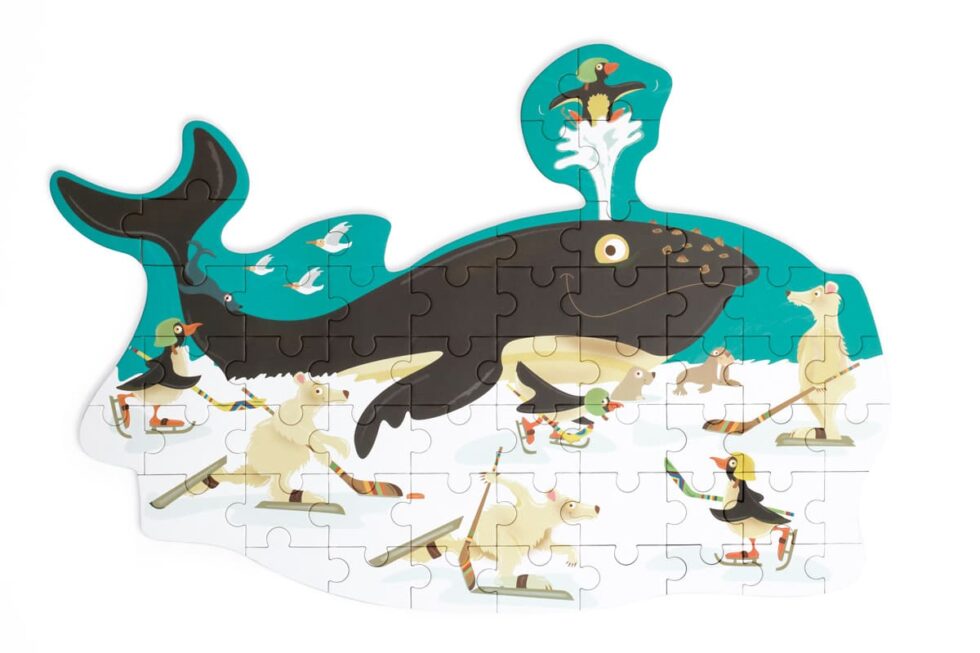 Scratch - Puzzel 60pcs: CONTOUR PUZZEL/WALVIS 61.7x41.9x0.25cm, in vormendoos 30x19.6x6.5cm, 4+