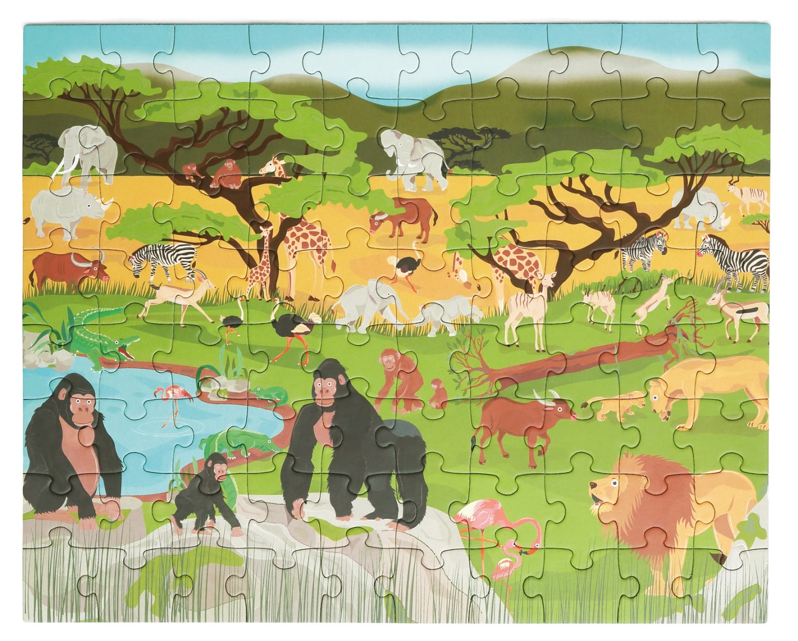 Scratch - Puzzel Magnetisch: DISCOVERY - SAVANNE 80pcs 24,5x30,5cm (gesloten), 52,3x30,5cm (open), 2-in-1: puzzel en ontdek, 4+