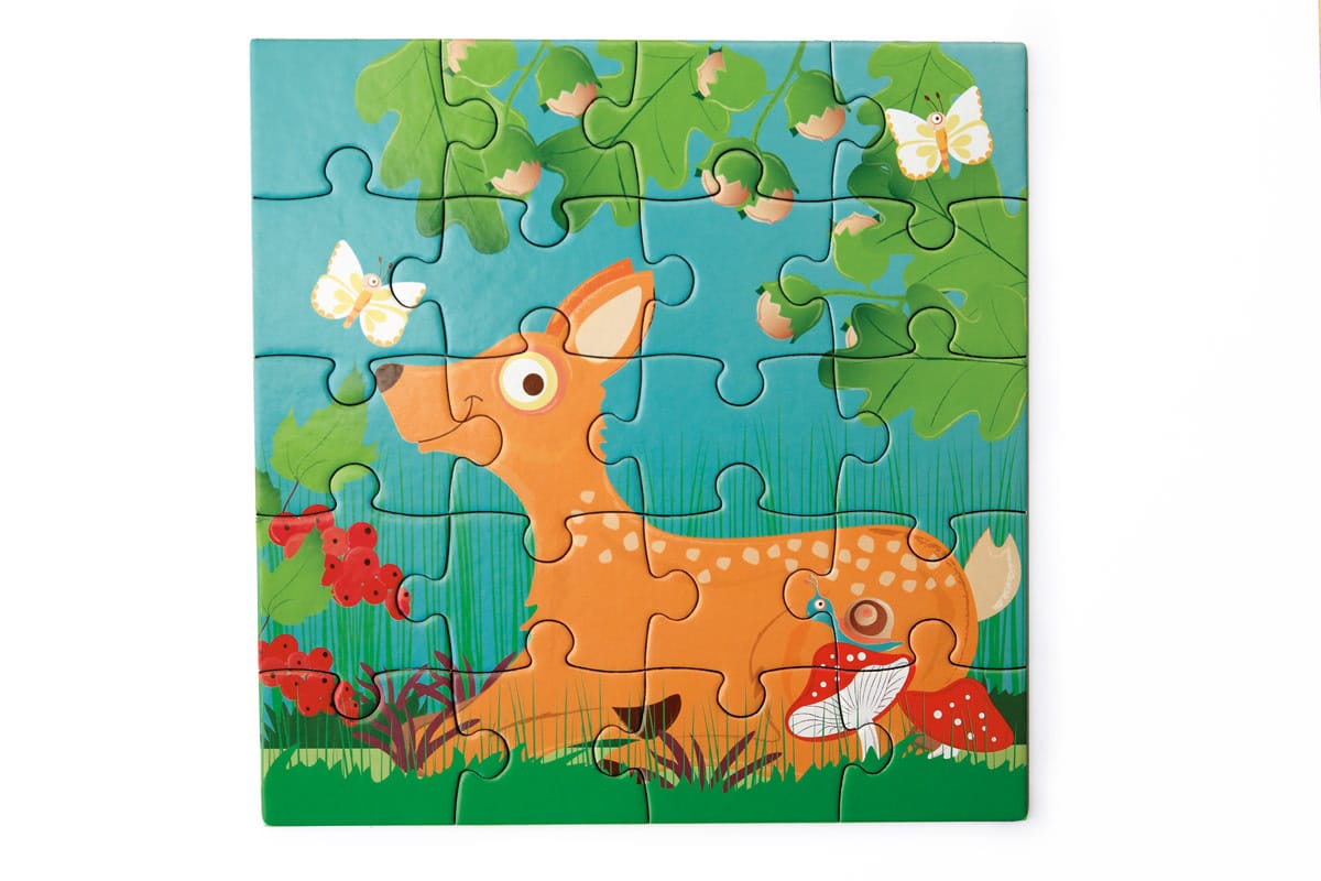 Scratch - Puzzel Magnetisch: MAGNETISCH PUZZELBOEK TO GO - BOSDIEREN 18x18x1.5cm (gesloten), 54x18x0.5cm (open), met 2 magnetische puzzels van 20 stuks, 3+