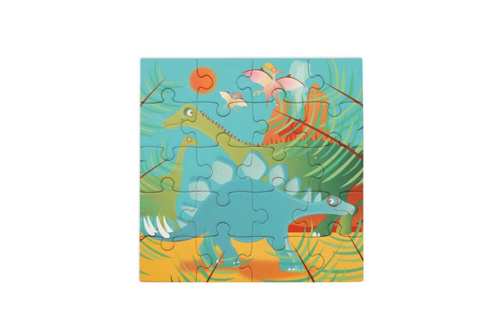 Scratch - Puzzel Magnetisch: MAGNETISCH PUZZELBOEK TO GO - DINOSAURUS 18x18x1.5cm (gesloten), 54x18x0.5cm (open), met 2 magnetische puzzels van 20 stuks, 3+