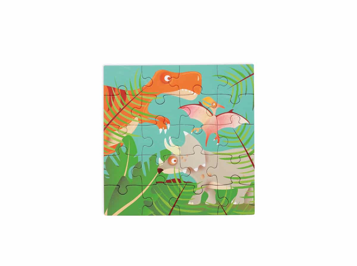 Scratch - Puzzel Magnetisch: MAGNETISCH PUZZELBOEK TO GO - DINOSAURUS 18x18x1.5cm (gesloten), 54x18x0.5cm (open), met 2 magnetische puzzels van 20 stuks, 3+