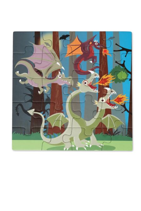 Scratch - Puzzel Magnetisch: MAGNETISCH PUZZELBOEK TO GO - DRAKEN 18x18x1.5cm (gesloten), 54x18x0.5cm (open), met 2 magnetische puzzels van 20 stuks, 3+