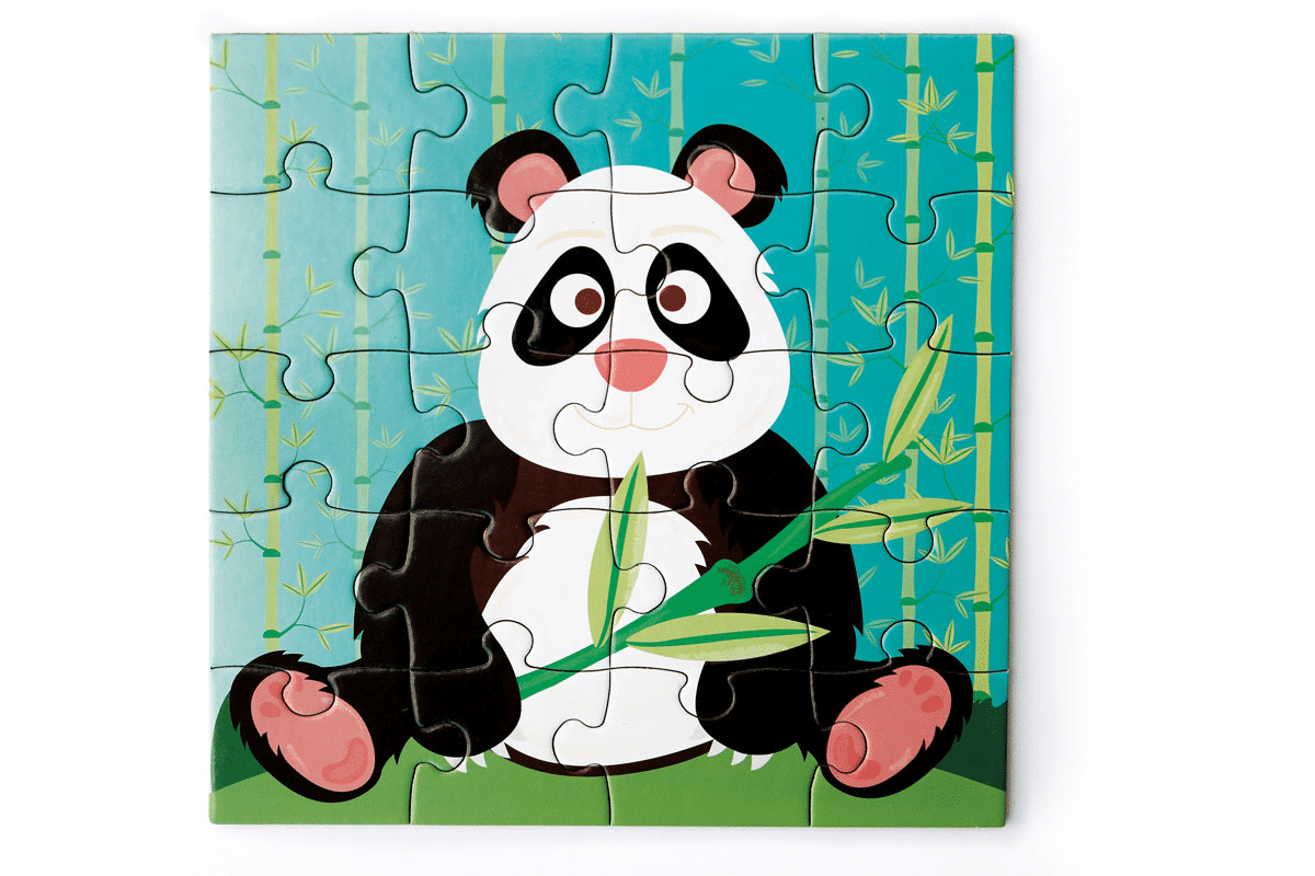 Scratch - Puzzel Magnetisch: MAGNETISCH PUZZELBOEK TO GO - PANDA 18x18x1.5cm (gesloten), 54x18x0.5cm (open), met 2 magnetische puzzels van 20 stuks, 3+