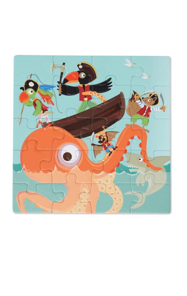 Scratch - Puzzel Magnetisch: MAGNETISCH PUZZELBOEK TO GO - PIRATEN 18x18x1.5cm (gesloten), 54x18x0.5cm (open), met 2 magnetische puzzels van 20 stuks, 3+