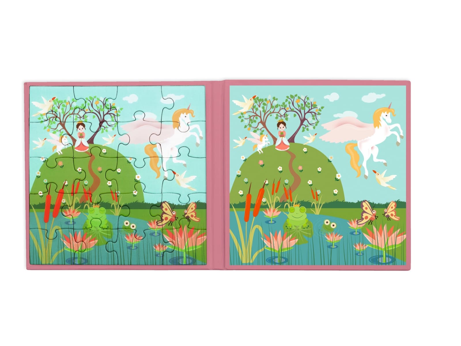 Scratch - Puzzel Magnetisch: MAGNETISCH PUZZELBOEK TO GO - PRINSES 18x18x1.5cm (gesloten), 54x18x0.5cm (open), met 2 magnetische puzzels van 20 stuks, 3+