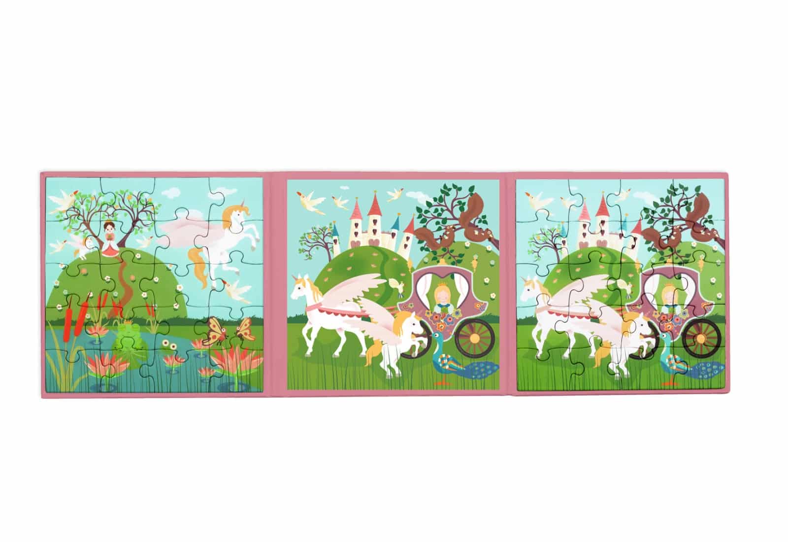 Scratch - Puzzel Magnetisch: MAGNETISCH PUZZELBOEK TO GO - PRINSES 18x18x1.5cm (gesloten), 54x18x0.5cm (open), met 2 magnetische puzzels van 20 stuks, 3+