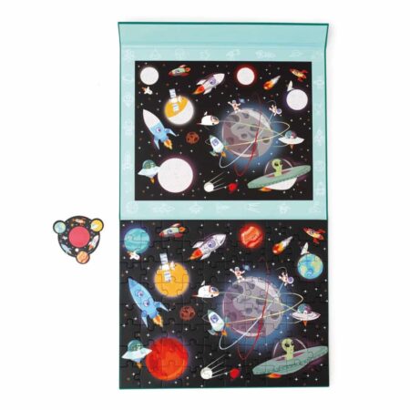 Scratch - Puzzel Magnetisch: MYSTERY - RUIMTE 80pcs, met loep met rode filter 24,5x30,5cm (gesloten), 52,3x30,5cm (open), 2-in-1: puzzel en ontdek, 4+