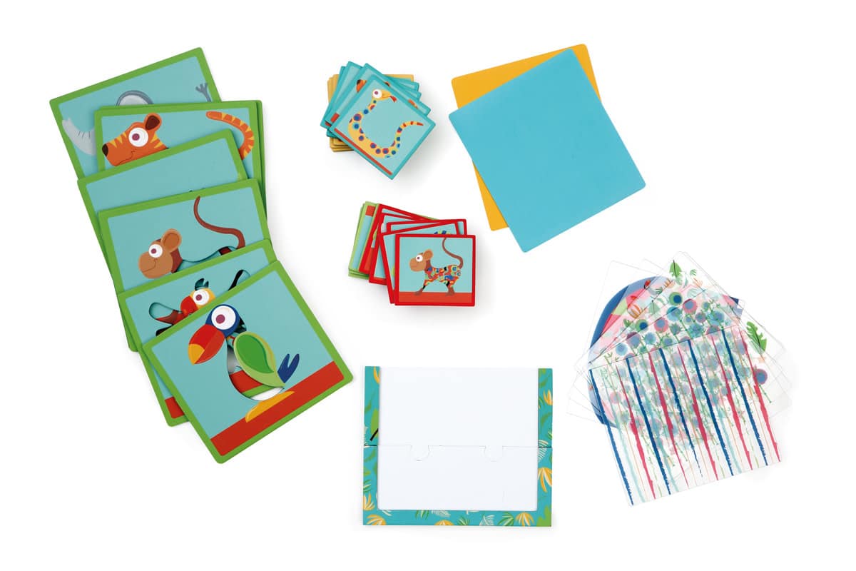 Scratch - Solo Game: PYJAMA PARTY 13,25x11cm, een solo-visueelspel met 40 opdrachten en 4 niveaus, in vormendoos 20,5x17x3,5cm, 4+