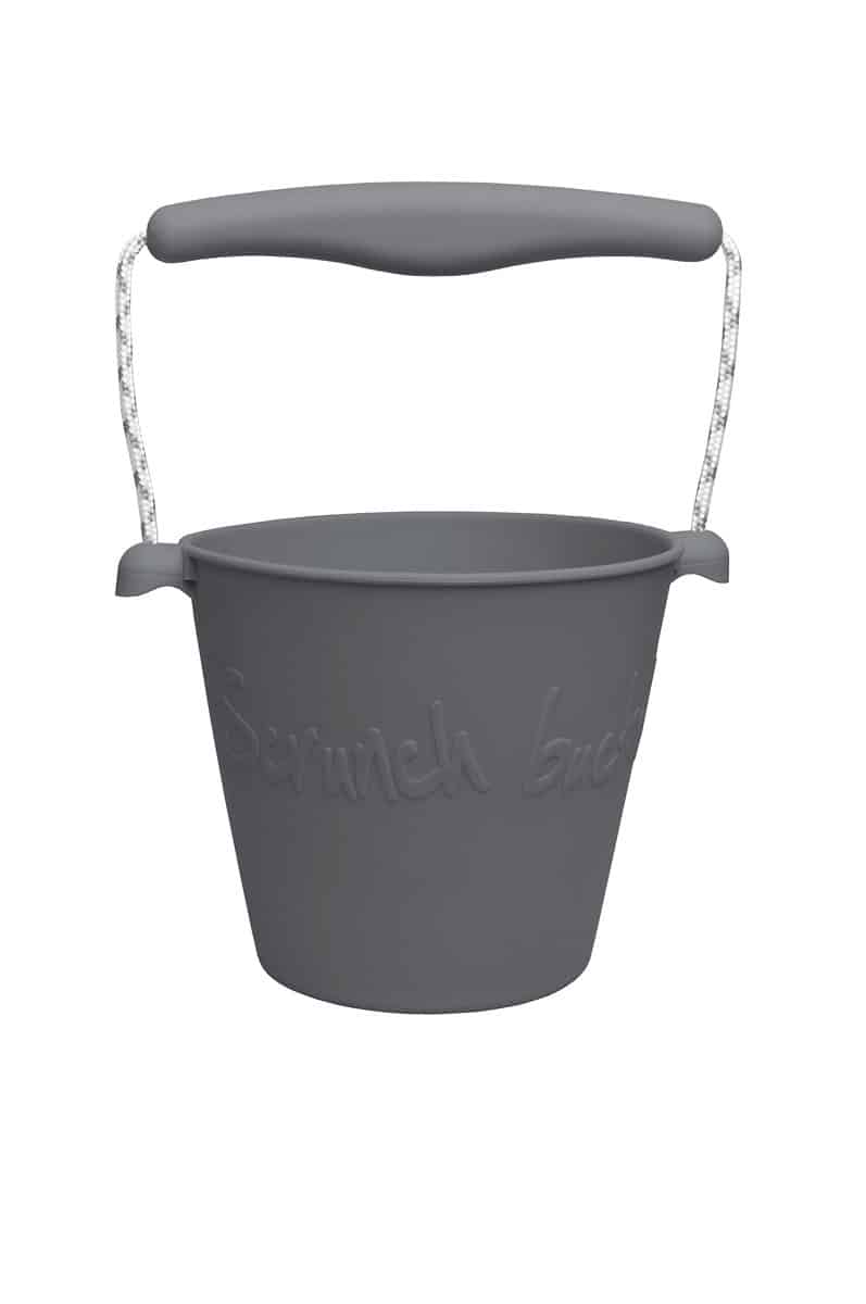 Scrunch - EMMER koel grijs diam.15cm, 1.5l inhoud, handvaten met touw, opvouwbaar, 100% siliconen, recycleerbaar, 12m+