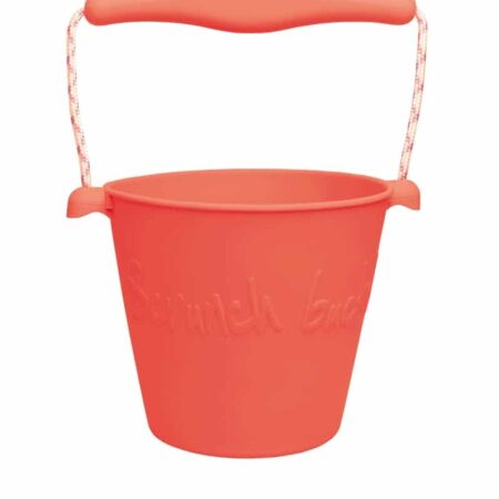 Scrunch - EMMER koraal diam.15cm, 1.5l inhoud, handvaten met touw, opvouwbaar, 100% siliconen, recycleerbaar, 12m+