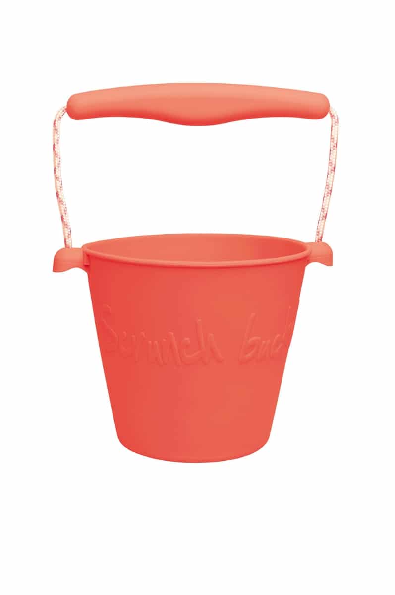 Scrunch - EMMER koraal diam.15cm, 1.5l inhoud, handvaten met touw, opvouwbaar, 100% siliconen, recycleerbaar, 12m+