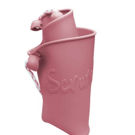 Scrunch - EMMER oud roze diam.15cm, 1.5l inhoud, handvaten met touw, opvouwbaar, 100% siliconen, recycleerbaar, 12m+