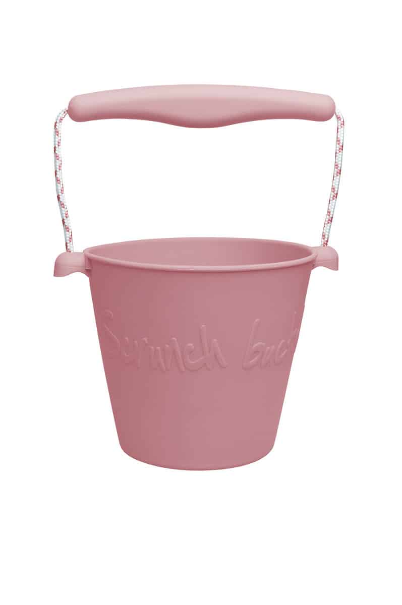 Scrunch - EMMER oud roze diam.15cm, 1.5l inhoud, handvaten met touw, opvouwbaar, 100% siliconen, recycleerbaar, 12m+