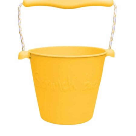 Scrunch - EMMER pastel geel diam.15cm, 1.5l inhoud, handvaten met touw, opvouwbaar, 100% siliconen, recycleerbaar, 12m+