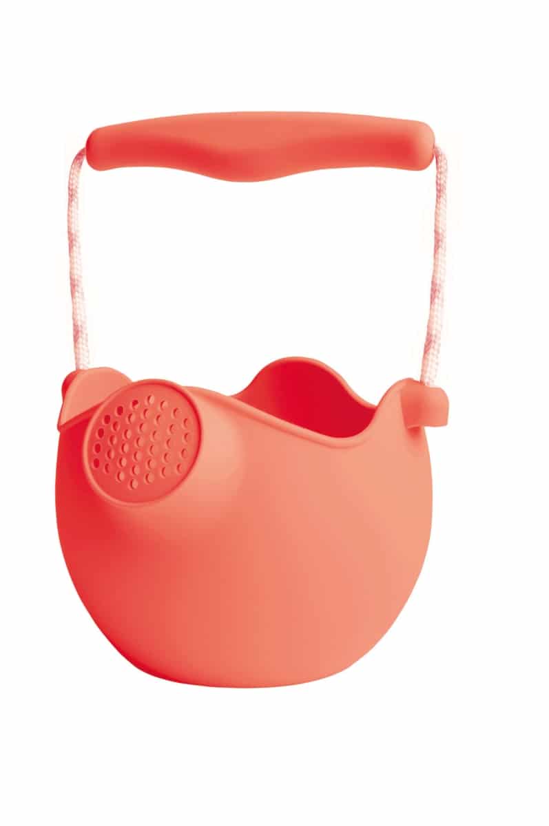 Scrunch - GIETER koraal diam.12x10cm, handvaten met touw, opvouwbaar, 100% siliconen, recycleerbaar, 12m+