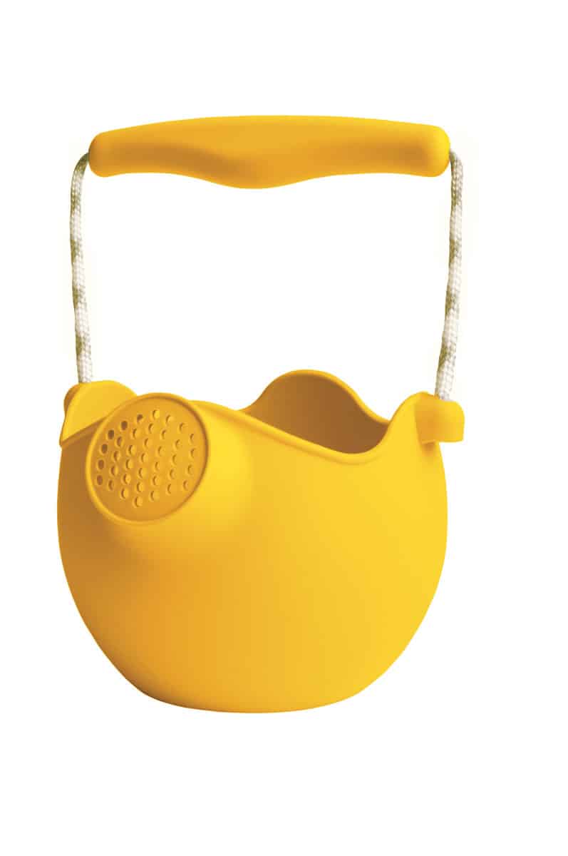 Scrunch - GIETER mosterd diam.12x10cm, handvaten met touw, opvouwbaar, 100% siliconen, recycleerbaar, 12m+