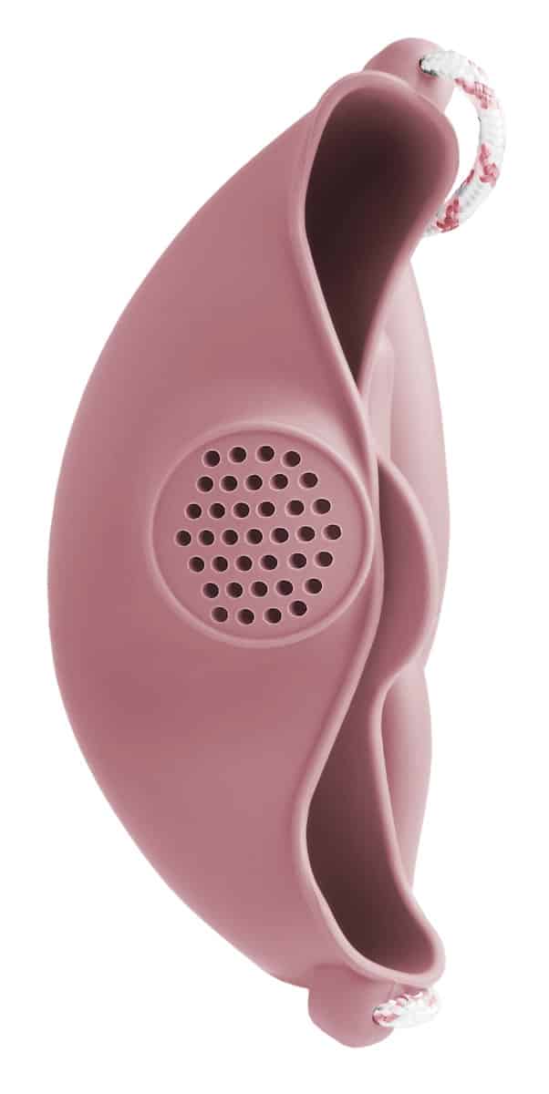 Scrunch - GIETER oud roze diam.12x10cm, handvaten met touw, opvouwbaar, 100% siliconen, recycleerbaar, 12m+