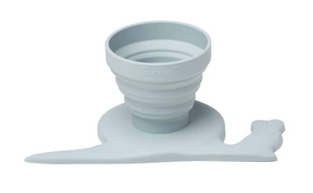 Scrunch - REGENWATERMETER met SLAK eendenei blauw 21x11x3,5-8,5cm, 100% siliconen, recycleerbaar, 12m+
