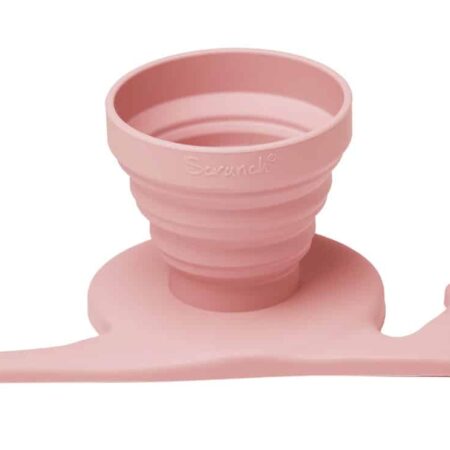Scrunch - REGENWATERMETER met SLAK oud roze 21x11x3,5-8,5cm, 100% siliconen, recycleerbaar, 12m+
