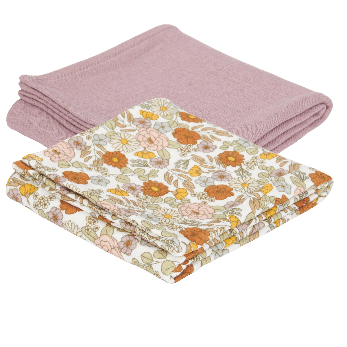 Swaddle doeken 70 x 70 Vintage Little Flowers/Pure Mauve