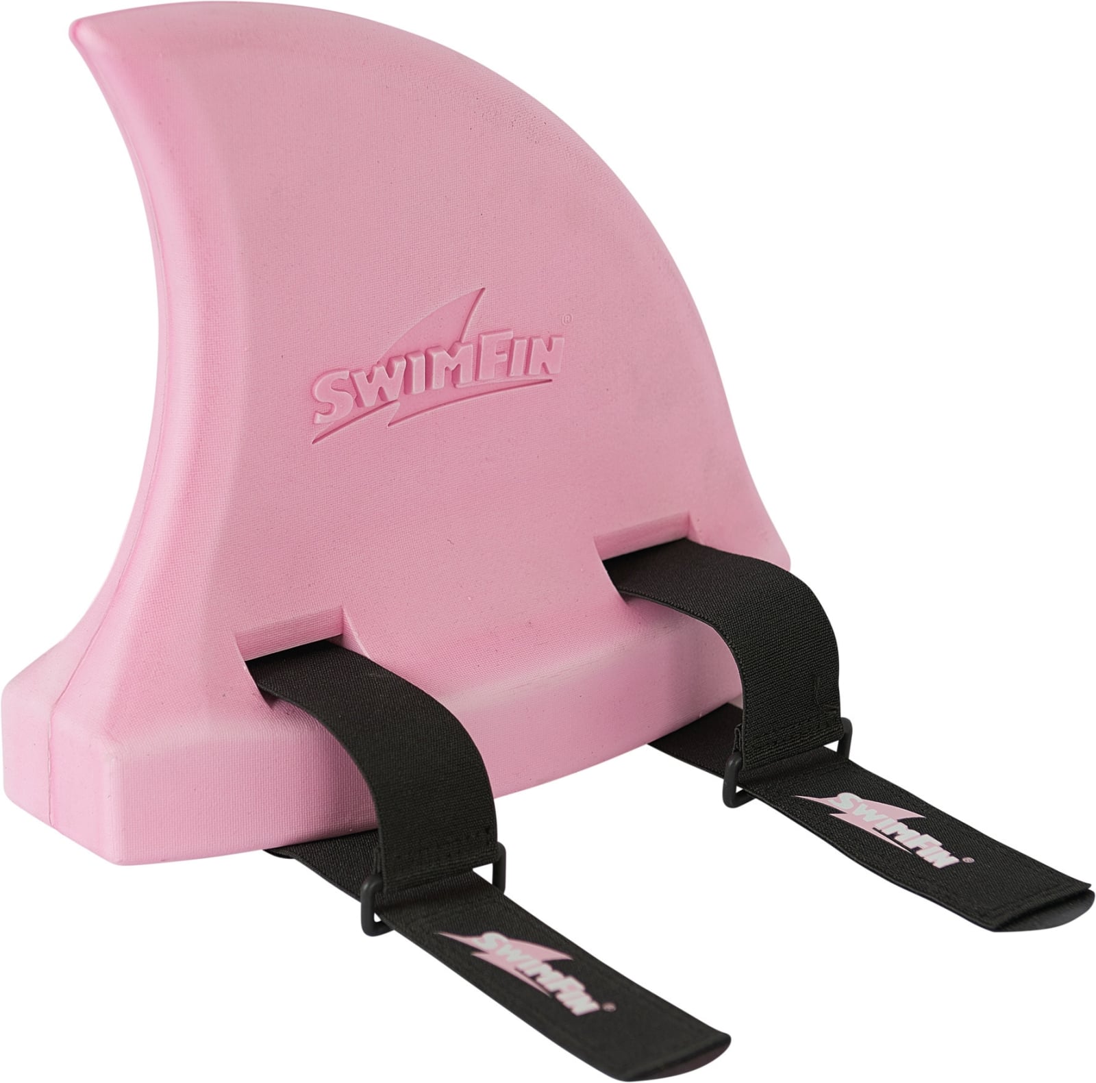 SwimFin - HAAIENVIN Roze 26x12x25cm, ontwikkelt een natuurlijke zwempositie, neopreen, met hangkaart, max. 30kg, 3-6 jaar