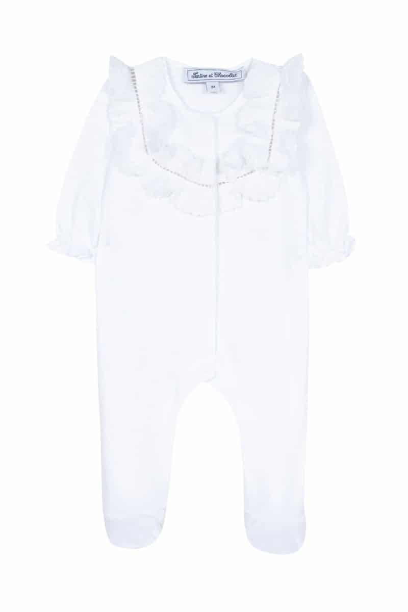 Tartine Et Chocolat - Babypakje Met Broderie Aan Kraag - Wit
