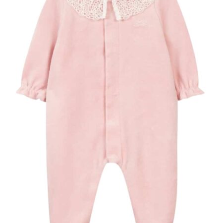 Tartine Et Chocolat - Babypakje Met Broderie Kraag - Velours Roze