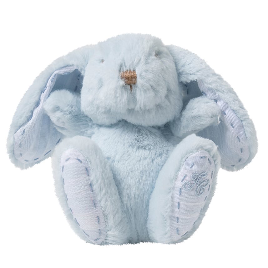 Tartine et Chocolat - AUGUSTIN, the rabbit Fur Soft Toy 12 cm Blue