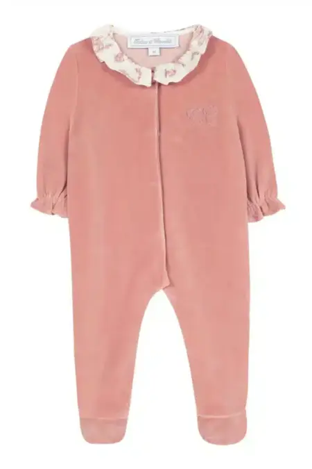 Tartine et Chocolat - Babypakje velours Toile de Jouy - Peche