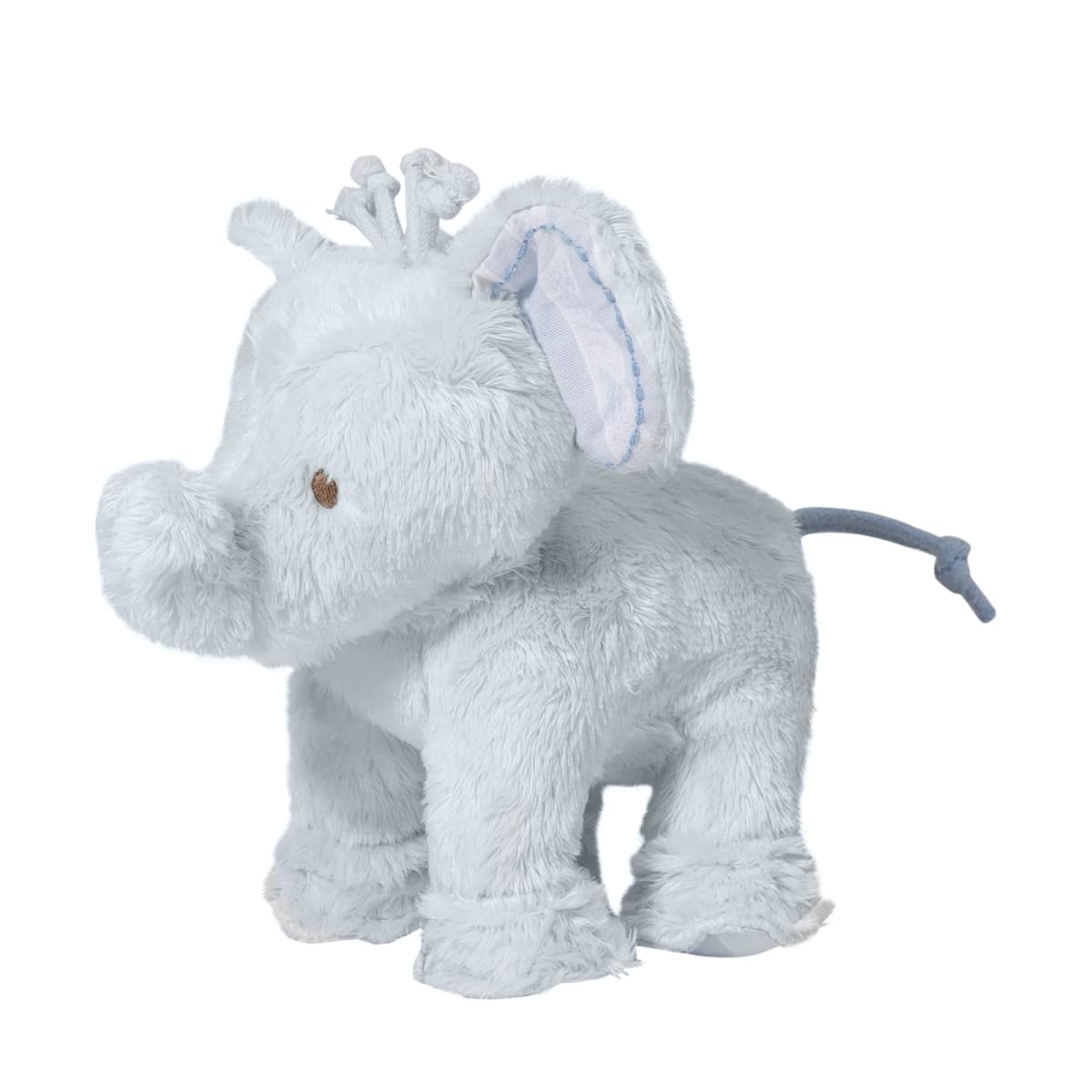Tartine et Chocolat - FERDINAND, the elephant Fur Soft Toy 12cm Blue