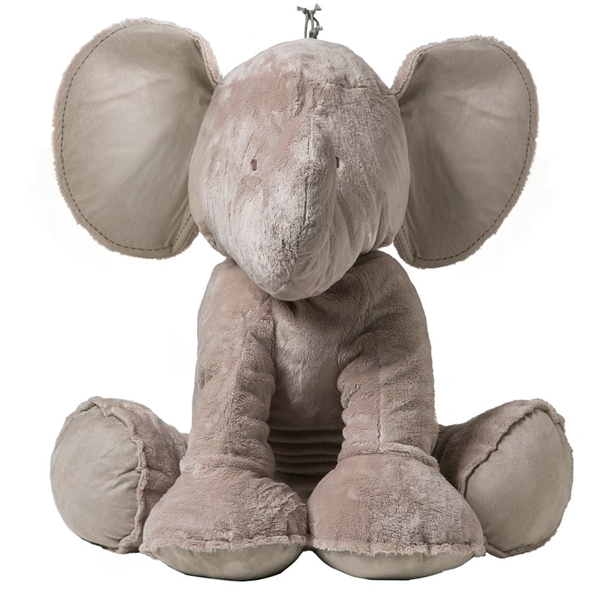 Tartine et Chocolat - FERDINAND, the elephant Fur Soft Toy 90 cm Taupe