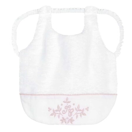 Tartine et Chocolat - Feuilles de lin Bib size 2 24 x 28 cm - White