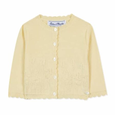 Tartine et Chocolat - Gebreid gilet met detail - geel