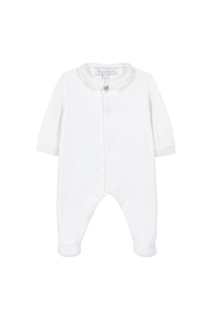 Tartine et Chocolat - Linge d'Antan Sleepsuit 6M - White
