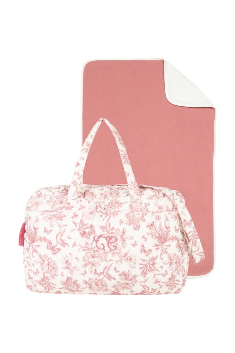 Tartine et Chocolat - Toile de Jouy Nursery bag 43 x 30 x 16 cm - Peach