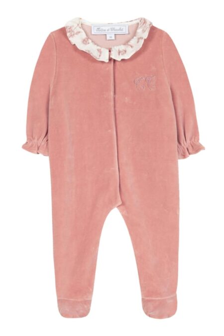 Tartine et Chocolat - Toile de Jouy Sleepsuit 9M - Peach