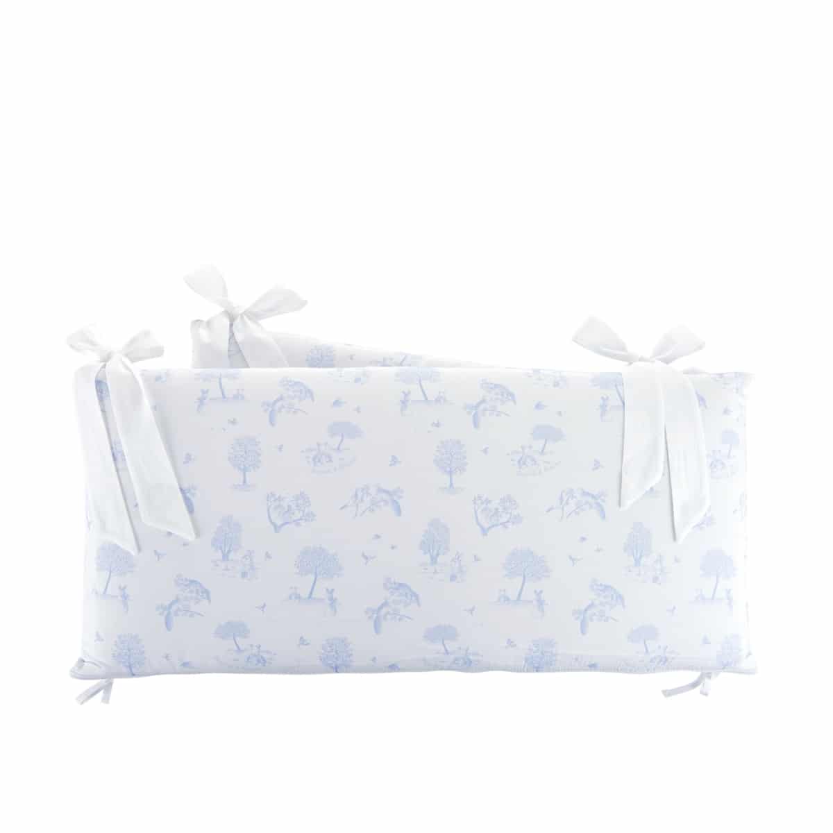 Theophile & Patachou - Bedbeschermer 60cm - Bedrukt (60x60x60cm) H:32cm Lichtblauw geprint