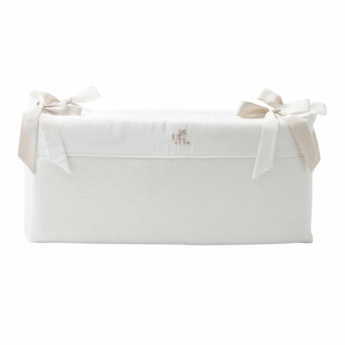 Theophile & Patachou - Bedbeschermer 70cm gewafeld (70x70x70cm) H32cm Ivoor Carrousel