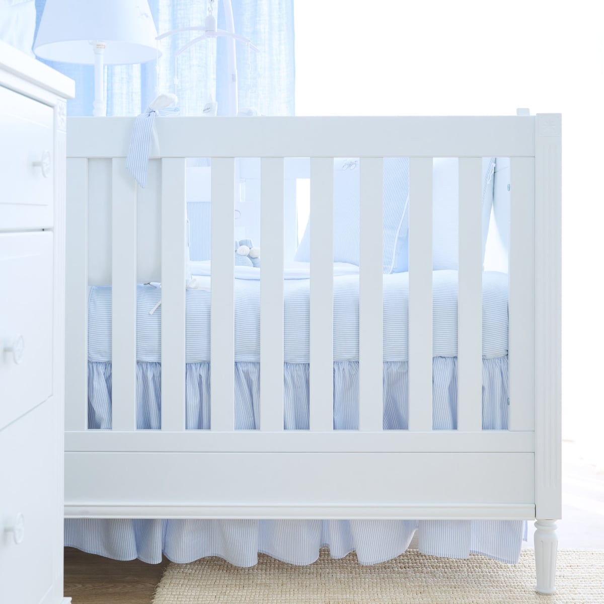 Theophile & Patachou - Bedrok 60x120cm - Lijnen - Lichtblauw - Classic Car