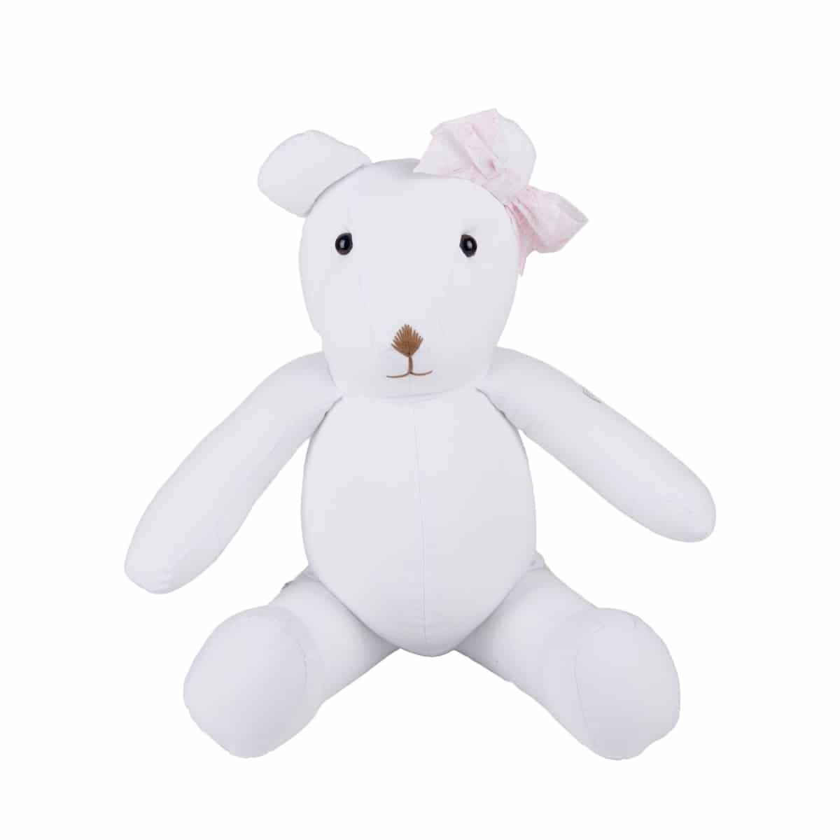 Theophile & Patachou - Beer Patachou wit roze strik oor wit/roze