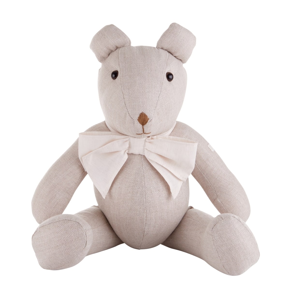 Theophile & Patachou - Beer Theophile strik zand - Linnen DECO Natuurlijke kleur