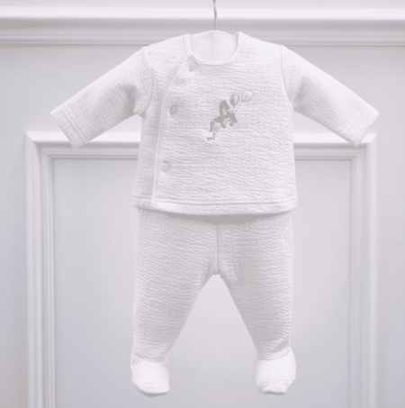 Theophile & Patachou - Bloes jersey gewafeld + Broek - Ivoor