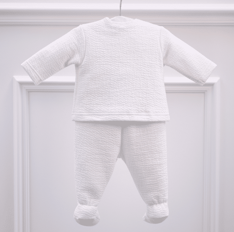 Theophile & Patachou - Bloes jersey gewafeld + Broek - Ivoor