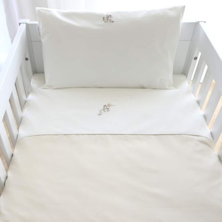 Theophile & Patachou - Donsovertrek bed katoen 100x135cm + sloop Beige Carrousel