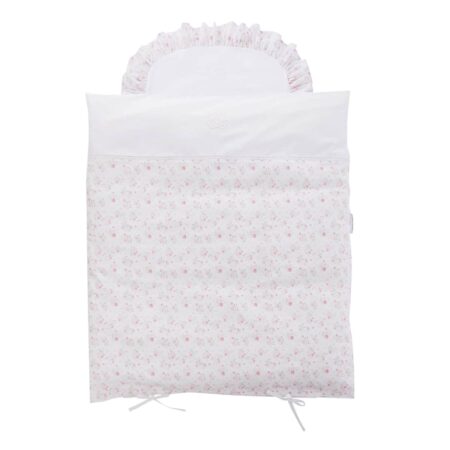 Theophile & Patachou - Donsovertrek wieg 80x80cm + sloop Pink Flower