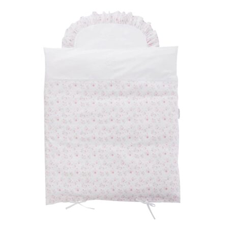 Theophile & Patachou - Donsovertrek wieg 80x80cm + sloop Roze bloemen