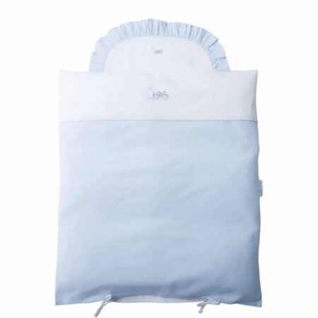 Theophile & Patachou - Donsovertrek wieg lijnen 80x80cm + sloop - Lichtblauw - Classic Car